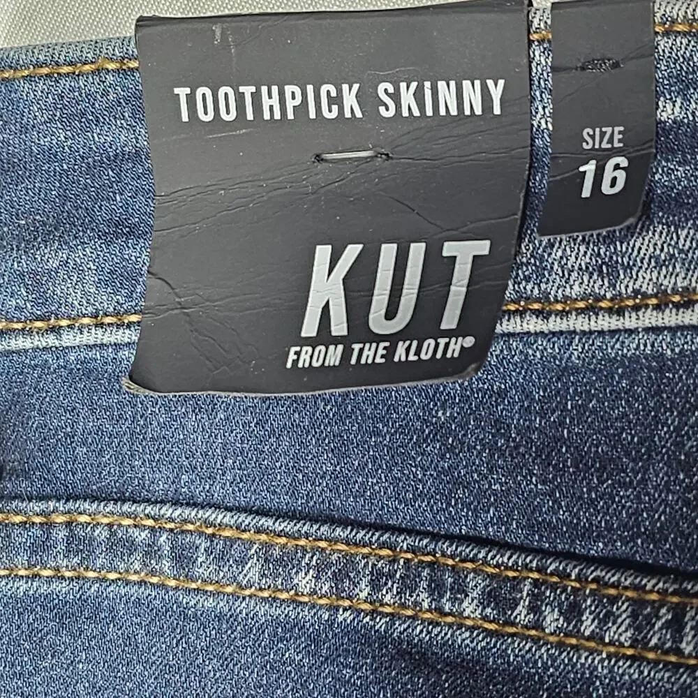 Kut From The Kloth Mia Toothpick Skinny Jeans NWT Size 16